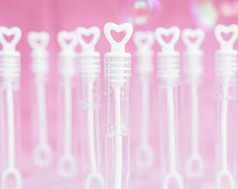 Wedding Soap Bubbles with Heart Handle - Party Favors (Set of 12)