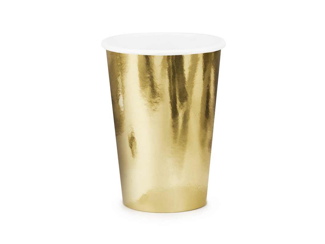 6 Gold Paper Cups Hen Party Gold Team Bride Party Cups - Etsy