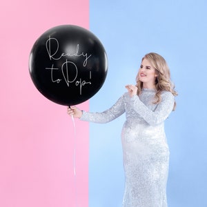 36&quot; Ready to Pop Gender Reveal Balloon, Baby Shower Boy or Girl Balloon, Gender Reveal Party Decor, Baby Shower Balloon, Baby Shower Decor
