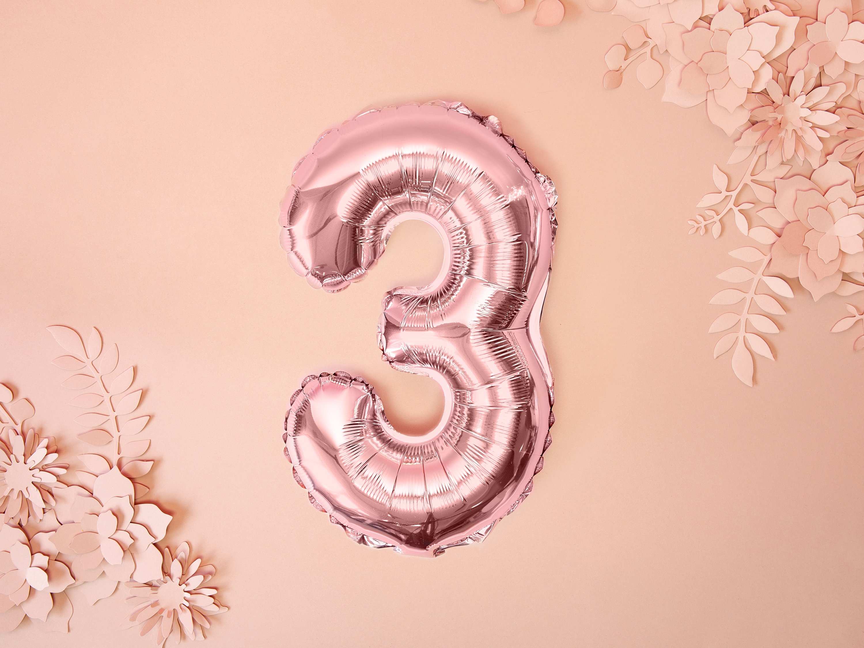 Folien-Luftballon 30. Geburtstag – Roségold Glitzer, 45 Cm, Selbstschließend