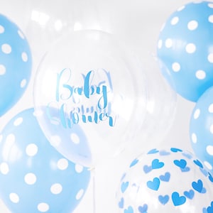 10 Blue Baby Shower Balloons, Boy Baby Shower Decor, Boy Gender Reveal Party Balloon, New Baby Party, Gender Reveal Decoration