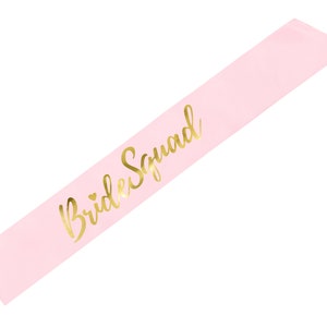 Pink Bride Squad Sash, Hen Party Sash, Bachelorette Satin Sash, Team Bride Sash, Bachelorette Party Decor, Bridal Shower Prop image 2