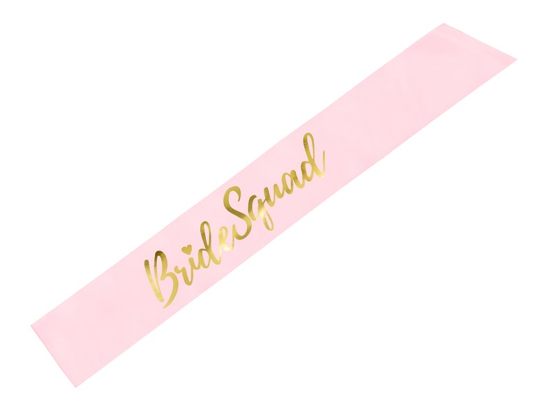 Pink Bride Squad Sash, Hen Party Sash, Bachelorette Satin Sash, Team Bride Sash, Bachelorette Party Decor, Bridal Shower Prop image 2