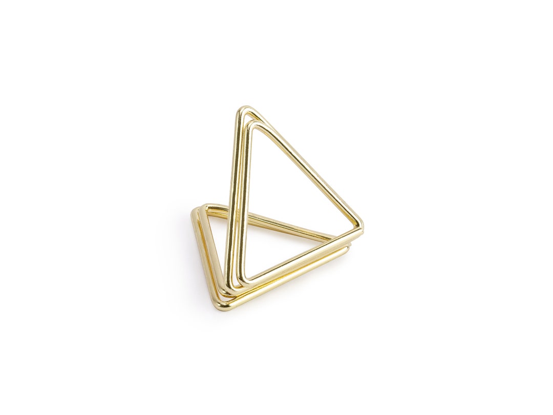 10 Gold Triangle Place Card Holders Wedding Table Decoration - Etsy