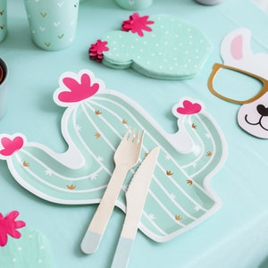 6 piatti di carta cactus, decorazioni per feste di compleanno, stoviglie per baby shower, decorazioni per feste tropicali, decorazioni per cactus, tea party, piatti per feste per bambini