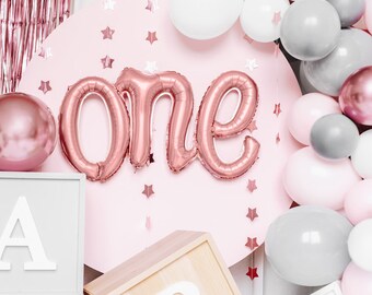 Rosegold Ballon 'One': Geburtstagsgeschenk