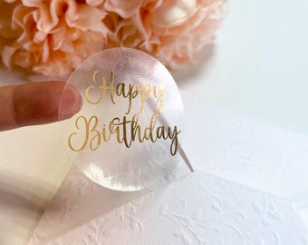 Foil Happy Birthday Stickers: Party Favor Seals, Bulk Pack