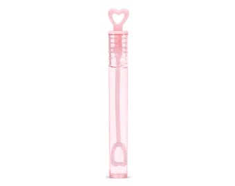 Pink Wedding Soap Bubbles with Heart Handle: Party Favors (Empty Tubes)