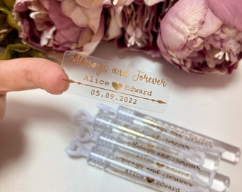 24PCS Personalised Wedding Bubble Tube Labels Custom Wedding Favour Soap Bubble Sticker Bubble Wand Label Gold Foil Sticker Labels ONLY