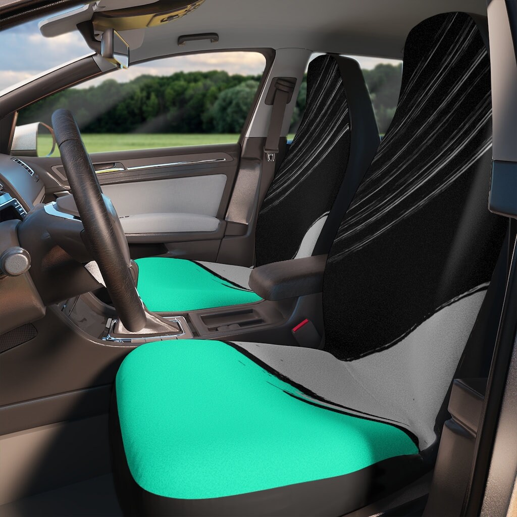 Buy Racer Wrap Inspired Aqua teal and Black Car Seat Covers Online