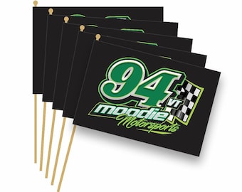 カスタム レーシング フラッグ - 12 インチ x 18 インチ - 片面 - 12 枚セット - ショート トラック - ダート トラック - モトクロス