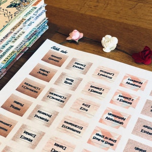 66 Bible tabs digital download - Rose gold