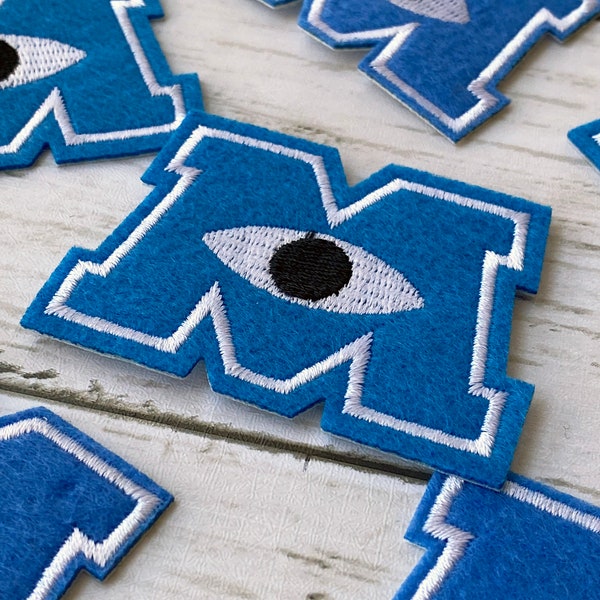 Monsters University patch, opstrijkbare patch, Disney patch, jas patch, patch voor jas, doe-het-zelf