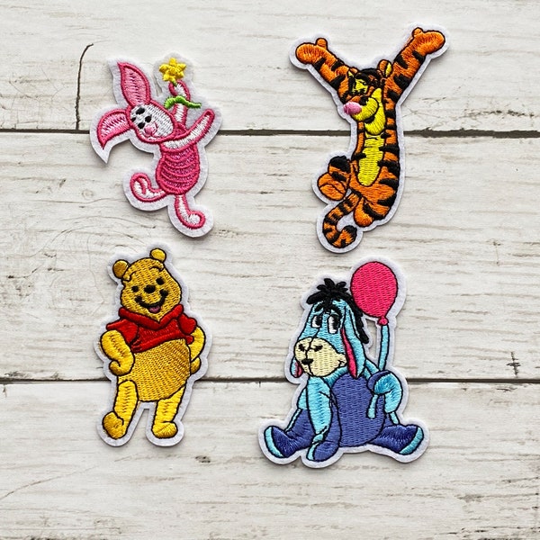 Winnie the Pooh Patch, Hunny Pot, Tigger, Eeyore, Piglet, Pooh, Iron-On Patch, Disney Patch, Jacket Patch, Patch for Jacket, DIY