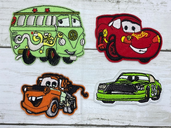 Lightning McQueen, Mater, Disney Pixar Cars Aufnäher, Bügelbild
