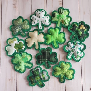 St.Patrick decor, shamrock, felt shamrock,  fabric shamrock, bowl fillers, tiered tray decor