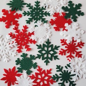 Snowflake Wool blend felt snowflakes Set of 18 snowflakes Winter decor Christmas decor