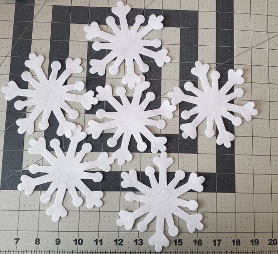 Snowflake Wool blend felt snowflakes Set of 18 snowflakes Winter
