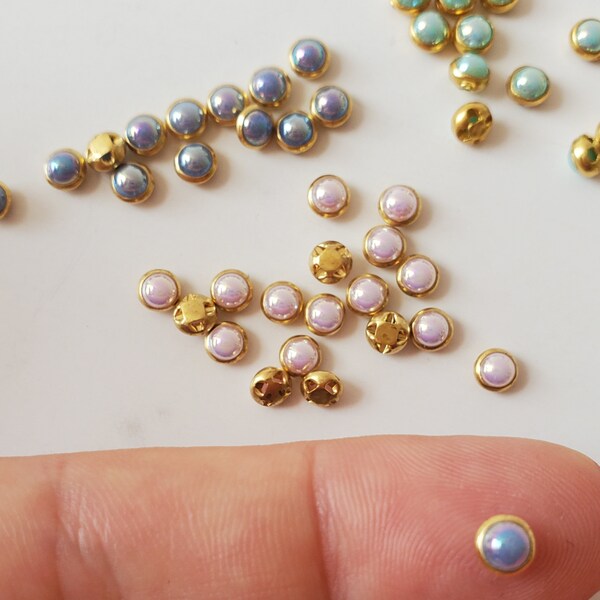 4mm Mini Doll Buttons Cute Tiny Pearl Buttons for Doll Clothes, Decor Clothing Accessories, DIY