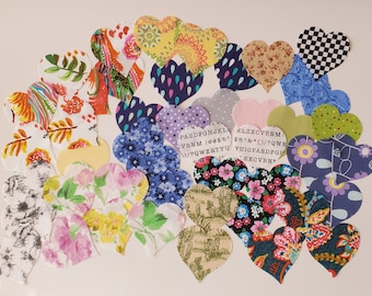 Die Cut Cotton Hearts for Applique, Quilting,  DIY Crafting  Hearts cut out