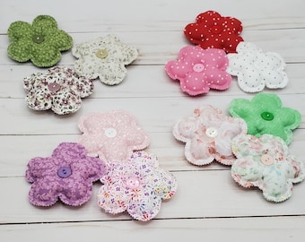 Fabric Flowers Set: Cotton Bowl Fillers, Tiered Tray Decor