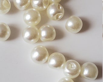 Ivory/ White Imitation Pearl 10 mm, 12 mm, 14 mm round ball buttons sewing garments Wedding clothes accessories