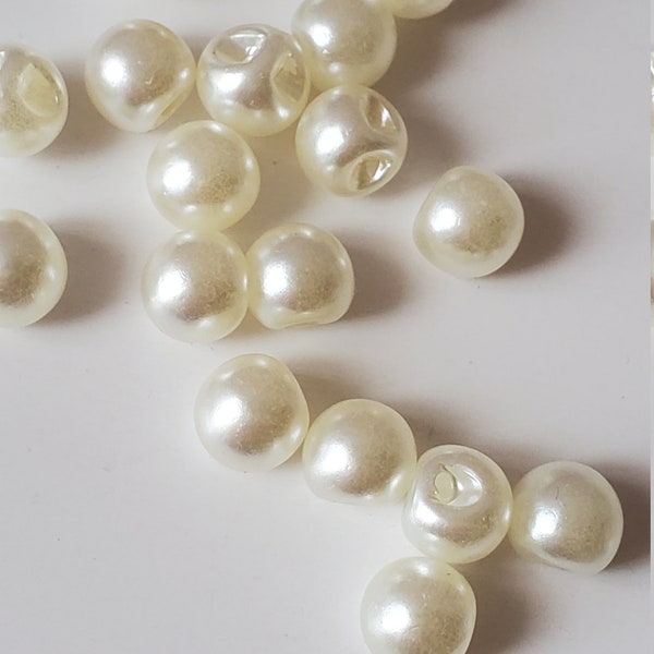 Ivory/ White Imitation Pearl 10 mm, 12 mm, 14 mm round ball buttons sewing garments Wedding clothes accessories