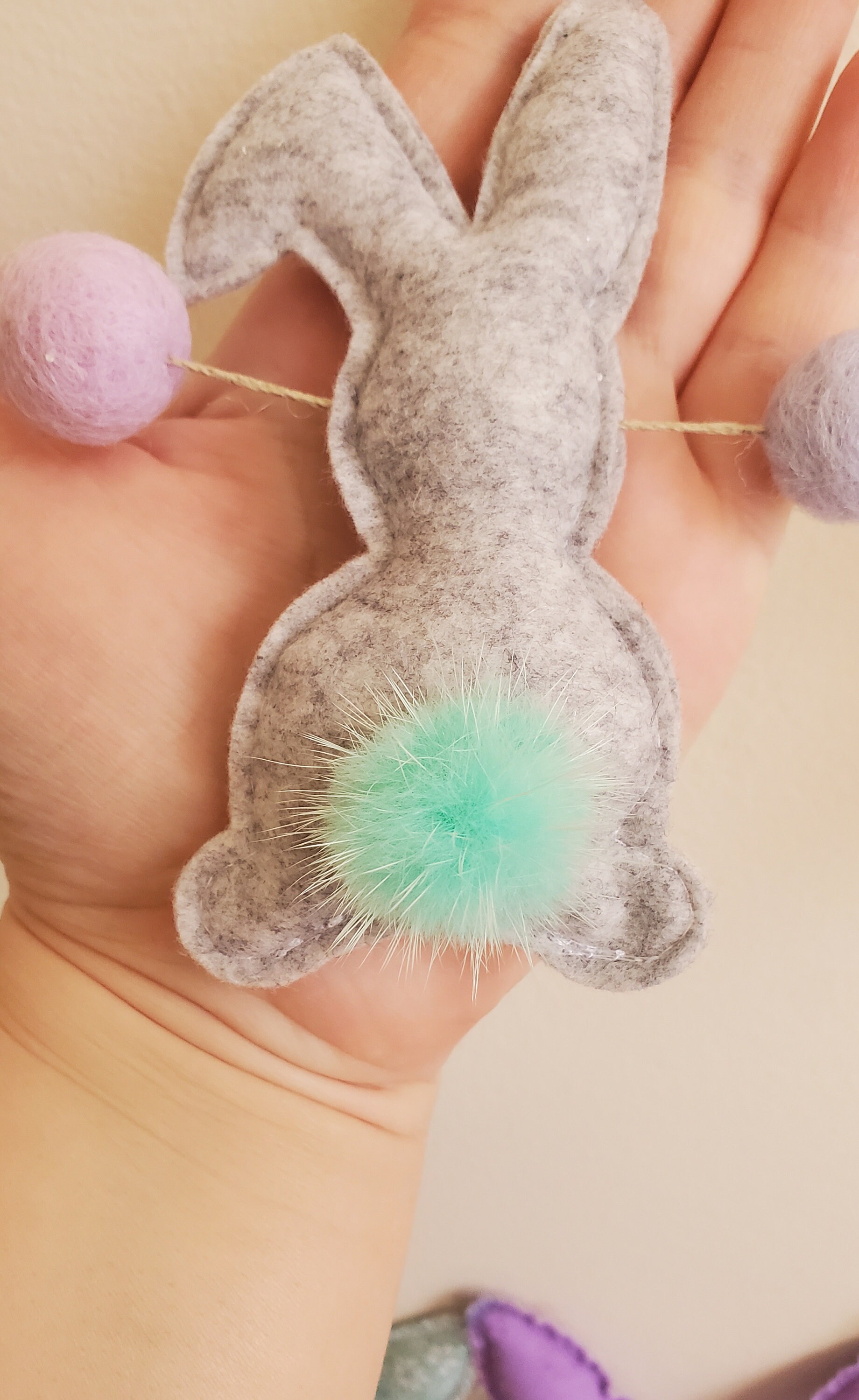 Easter Bunny Garland Felt Bunny Garland With Balls Easter - Etsy