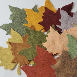 Fall Harvest Felt Leaves - Wool Blend Felt Fall Leaves - Fall decor - Felt Autumnal leaves - Felt fall leaves