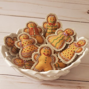 Gingerbread man, Gingerbread woman, Christmas decor,  bowl fillers,  stuffed Gingerbread, Tiered Tray Decor, hunging ornaments