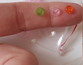5 mm Clear  Tiny buttons ( 20 pcs) mini micro buttons for small doll clothes