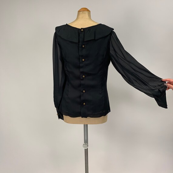 60S SILK RUFFLE BLOUSE