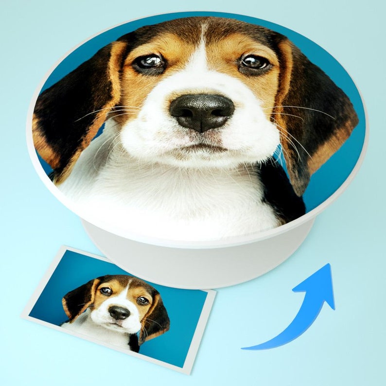 Customized Personalized PhoneTablet Grip choice Black or White Base- Your Picture text or Logo Pop Out Holder PhoneTablet Holder