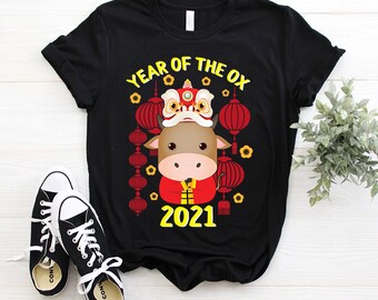2021 Year of the Ox Chinese New Year clothes Parent and child matching T-shirt