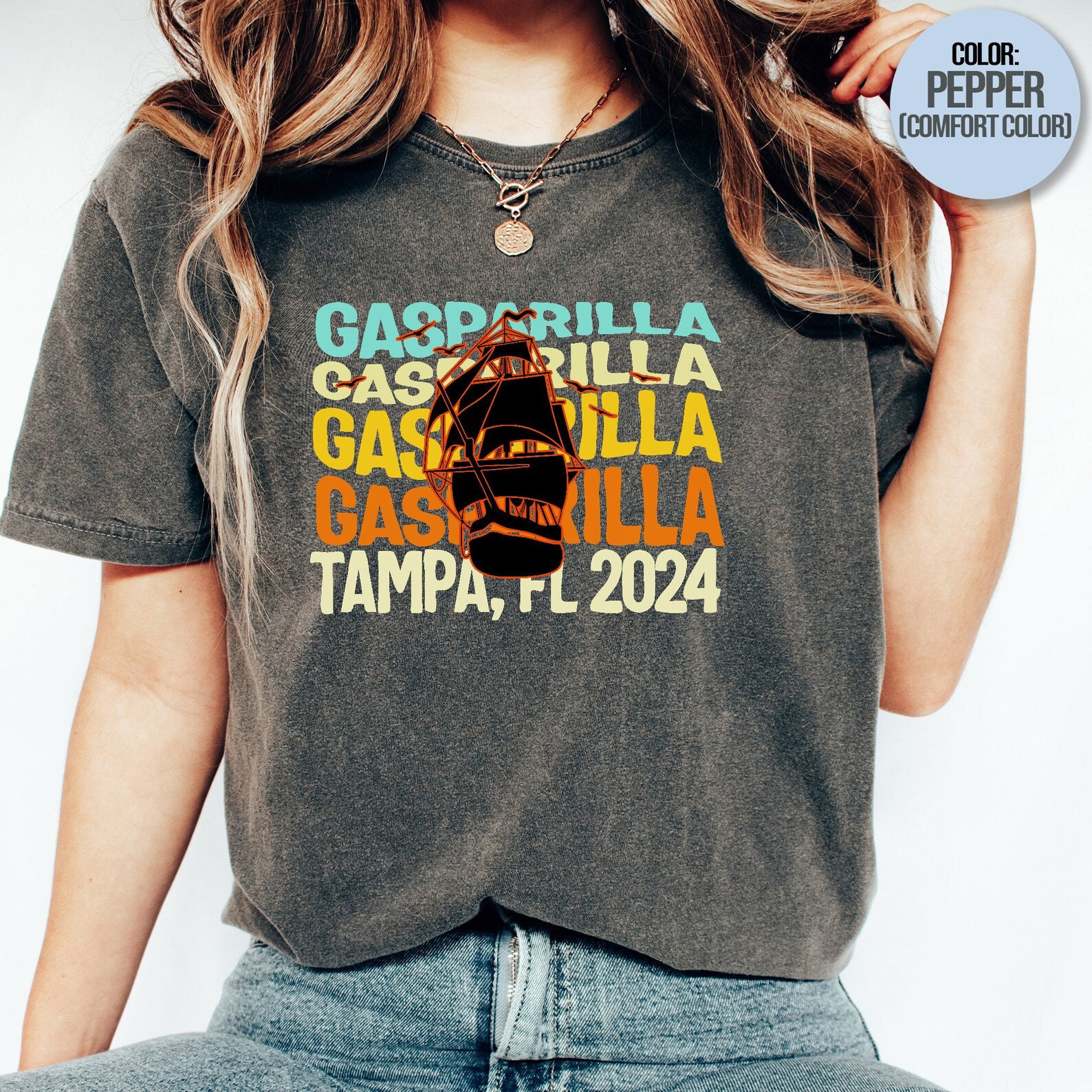 TPA Pirate Ship Tampa logo shirt- Men's Crew Neck, Gasparilla Shirt –  hopcloth