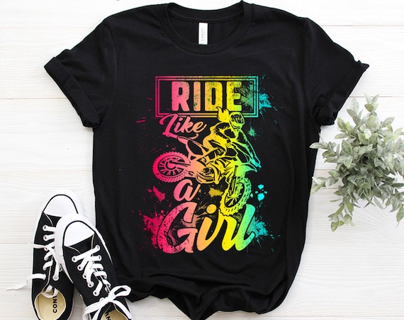 Motocross Shirt Women Dirt Bike Girls Tee Ride Like A Girl Motocross Shirt Women Dirt Bike Girls Tee Ride Like A Girl