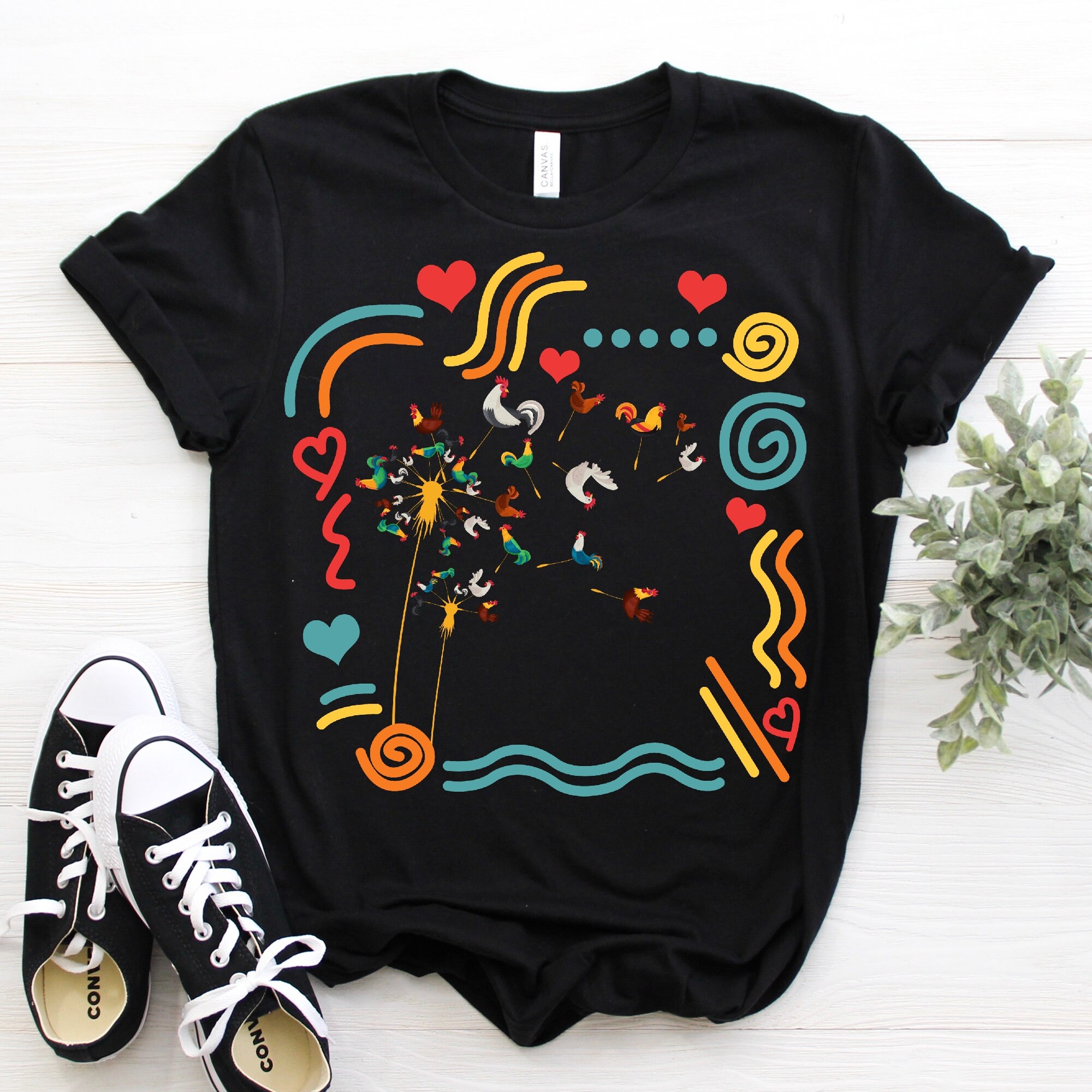 Dandelion Chicken Shirt Floral Farm 