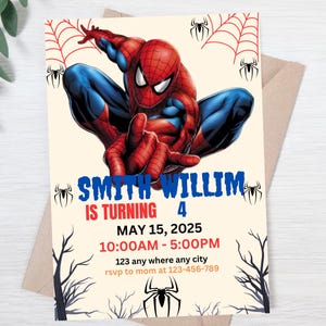 Spiderman birthday invitation, Spidey and his amazing friends birthday invitation, Customizable on Canva Template instant download