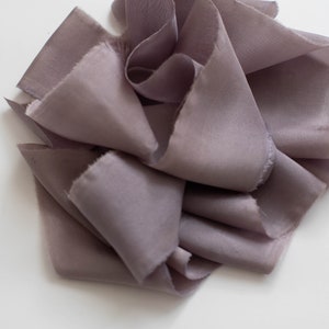 Hand Dyed Silk Ribbon N12 100% Silk Plant dyed Wedding Decoration Bridal Bouquet Invitations Jewelry Making image 3