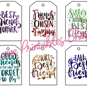 Étiquettes cadeaux d'amis - pour les amis, la famille, les besties, BFF