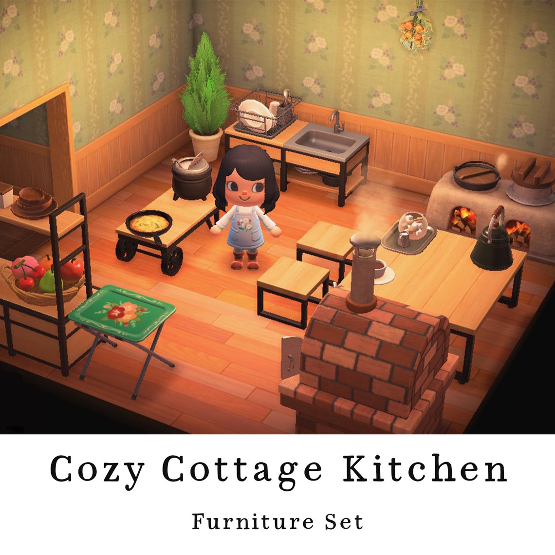 Animal Crossing Furniture Set Cozy Cottage Kitchen Simple Etsy