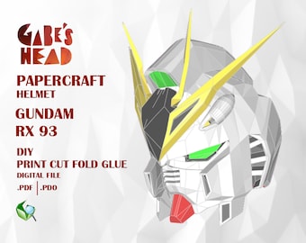 Gundam RX93 Helmet Diy Pepakura pdf template