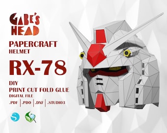 Gundam RX78 Helmet PDF / DXF / Pepakura – cosplay, paper craft, digital download
