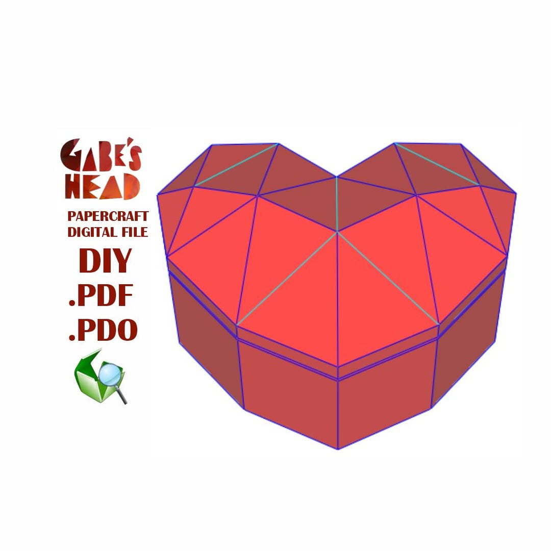 Heart Box Template - Etsy