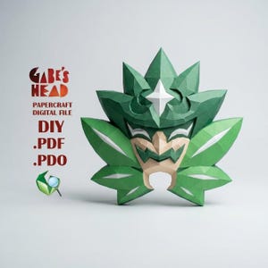 Plantilla de máscara de Ogerpon papercraft pdf