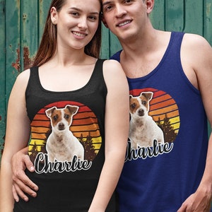 custom pet tank top, dog portrait shirt, pet photo gift, pet portrait muscle top, personalized tank top, pet gift dog mom, dog dad gift