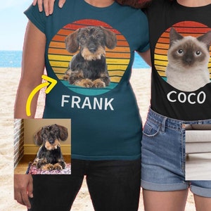 Custom Pet Photo T-Shirt: Personalized Dog Mom/Cat Lover Gift