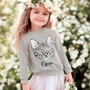 Toddler Long Sleeve Tee Custom Pet Sweatshirt Kids Pet Portrait Shirt Toddler Youth Custom Dog Sweatshirt Dog Gift for Child Christmas Gift