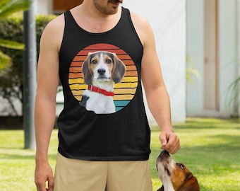 Custom Pet Portrait Tank Top Personalized Dog Dad Gift