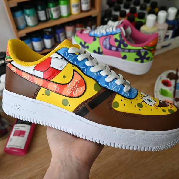 SPONGEBOB patrick Nike air force 1 '07 chaussures personnalisées baskets peintes à la main